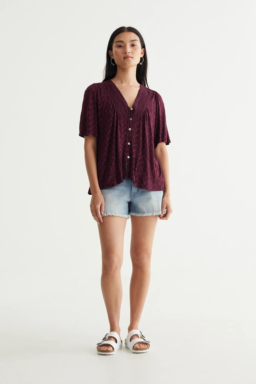SHORT SLEEVE BOHO BLOUSE, image 2