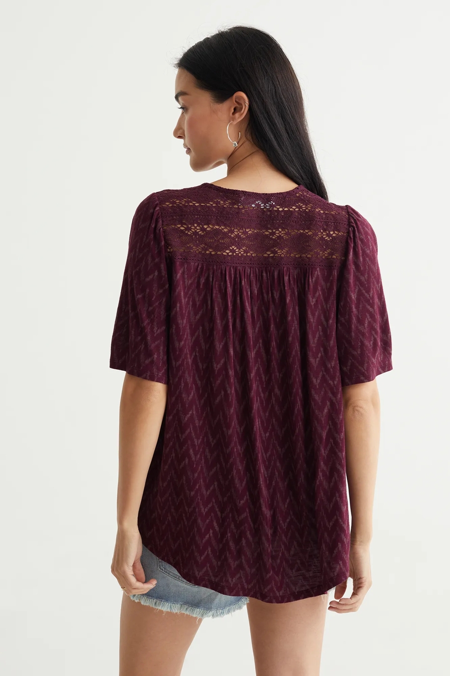 SHORT SLEEVE BOHO BLOUSE, image 4