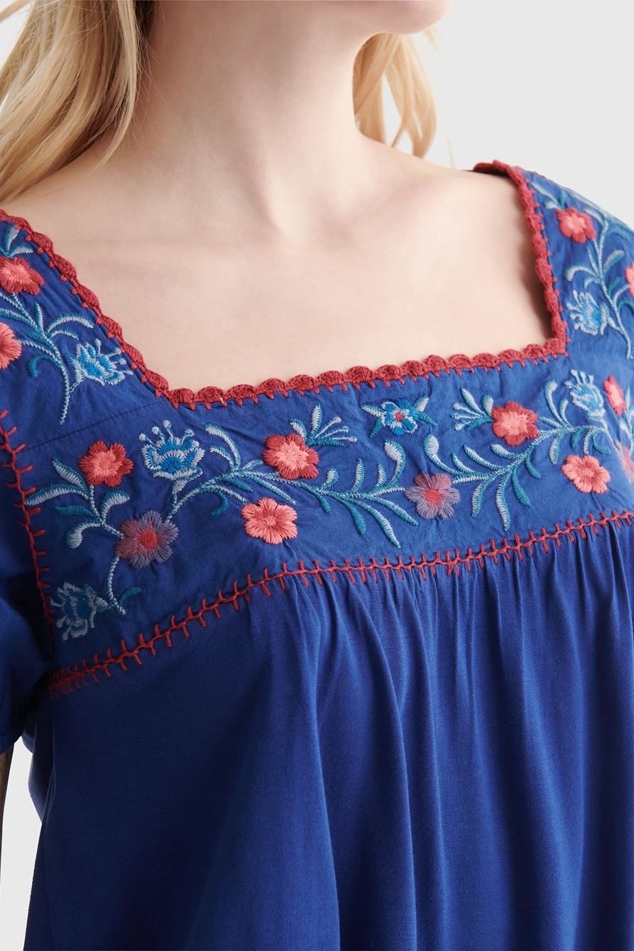 EMBROIDERED ANGLAISE SQUARE NECK BLOUSE, image 4