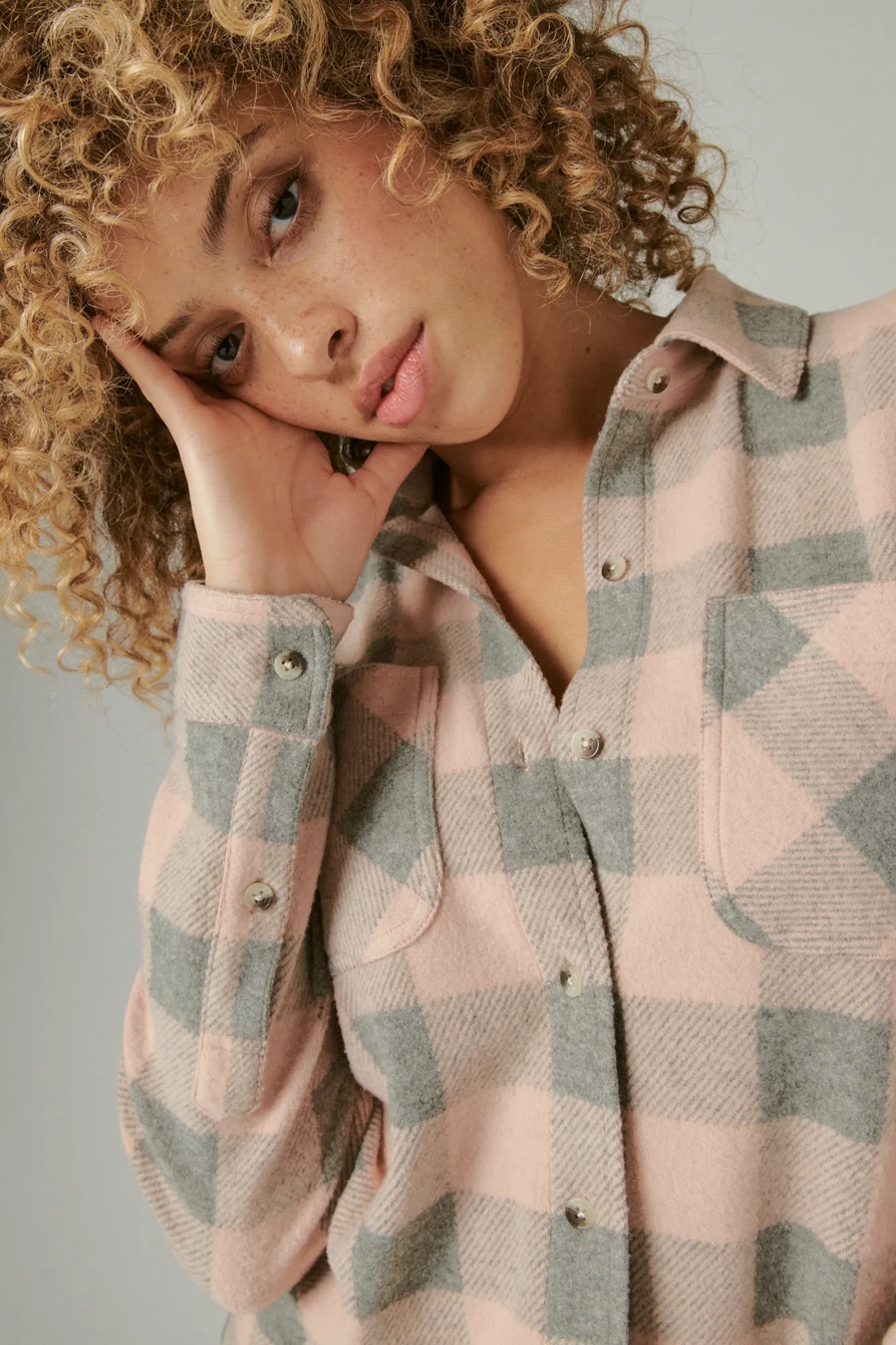 CLOUD PLAID BOYFRIEND KNIT BUTTON UP SHIRT, image 5