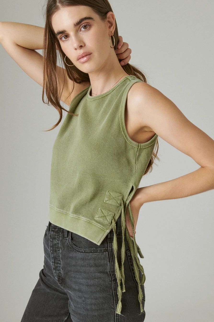 SLEEVELESS SIDE TIE HI-LOW TANK, image 3