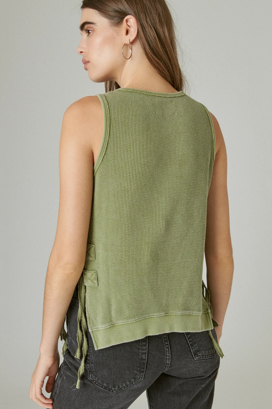 SLEEVELESS SIDE TIE HI-LOW TANK, image 4