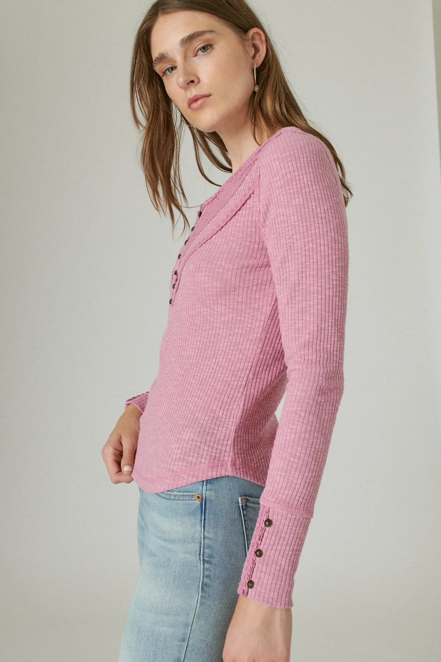 LACE INSET HENLEY, image 3