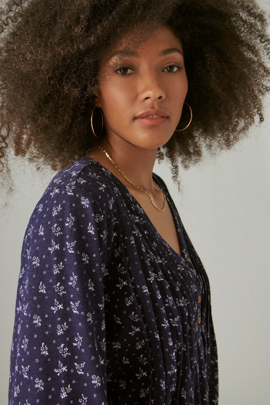 PLEATED V-NECK KNIT TOP, image 5
