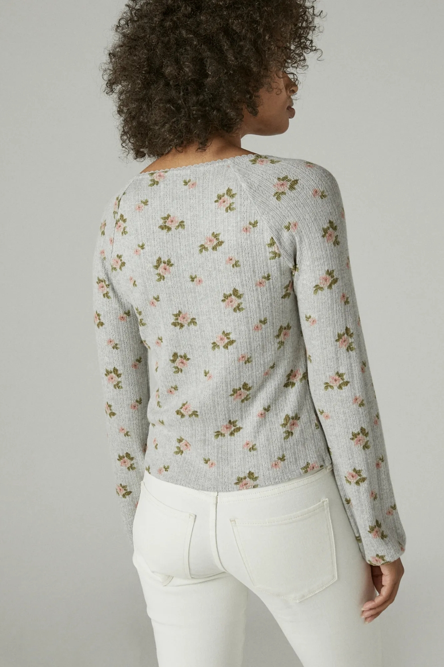 SQUARE NECK POINTELLE BUTTON FRONT TOP, image 4