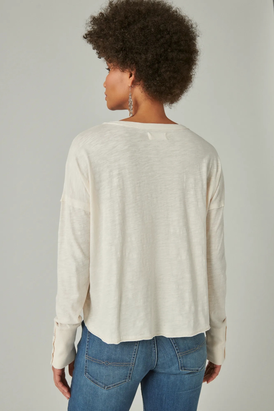 LONG SLEEVE V NECK TOP, image 3