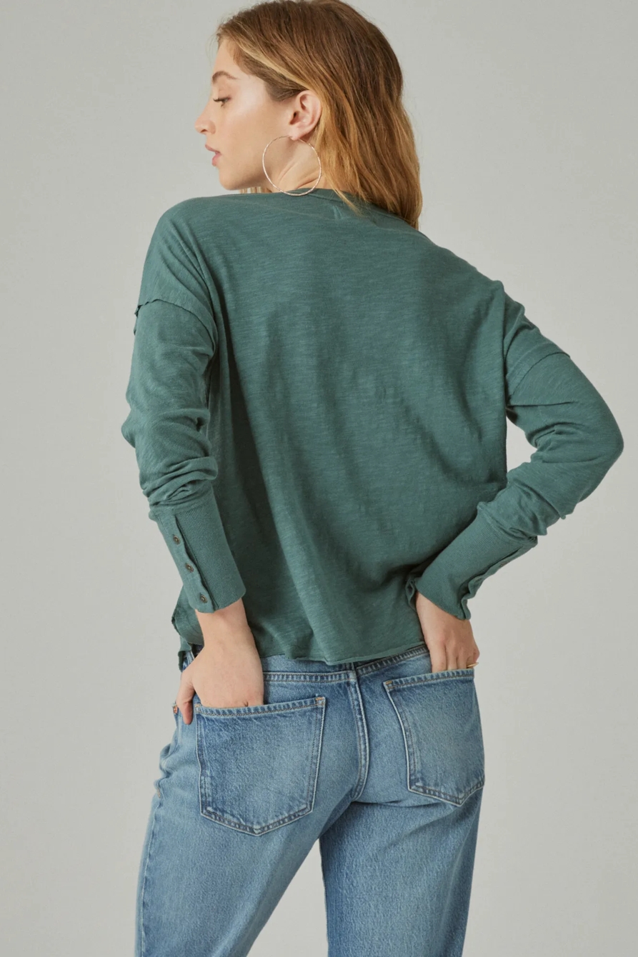LONG SLEEVE V NECK TOP, image 2