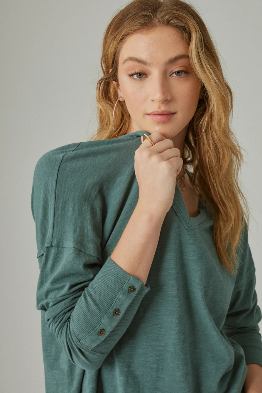 LONG SLEEVE V NECK TOP, image 3