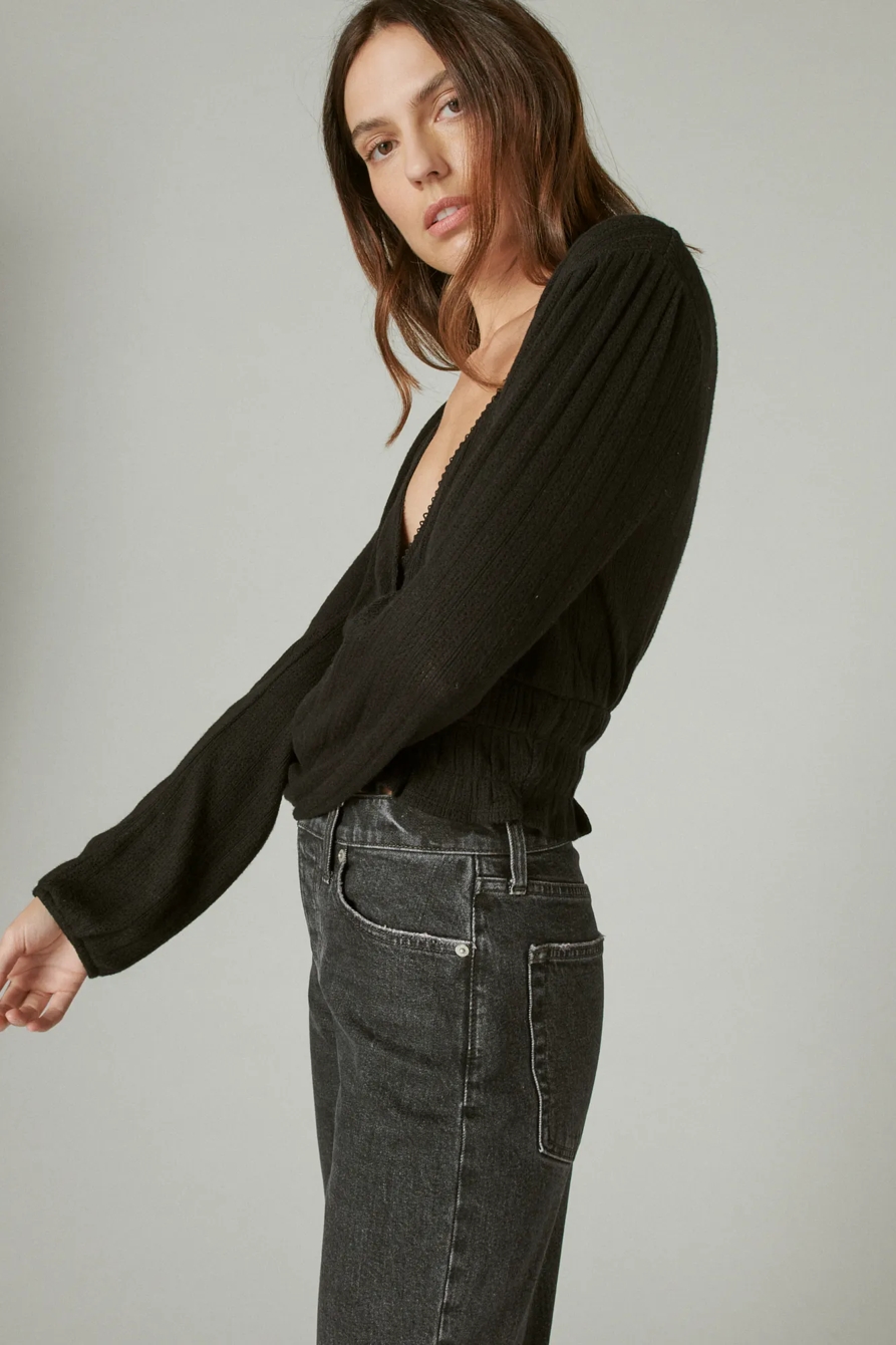POINTELLE SURPLICE TOP, image 3