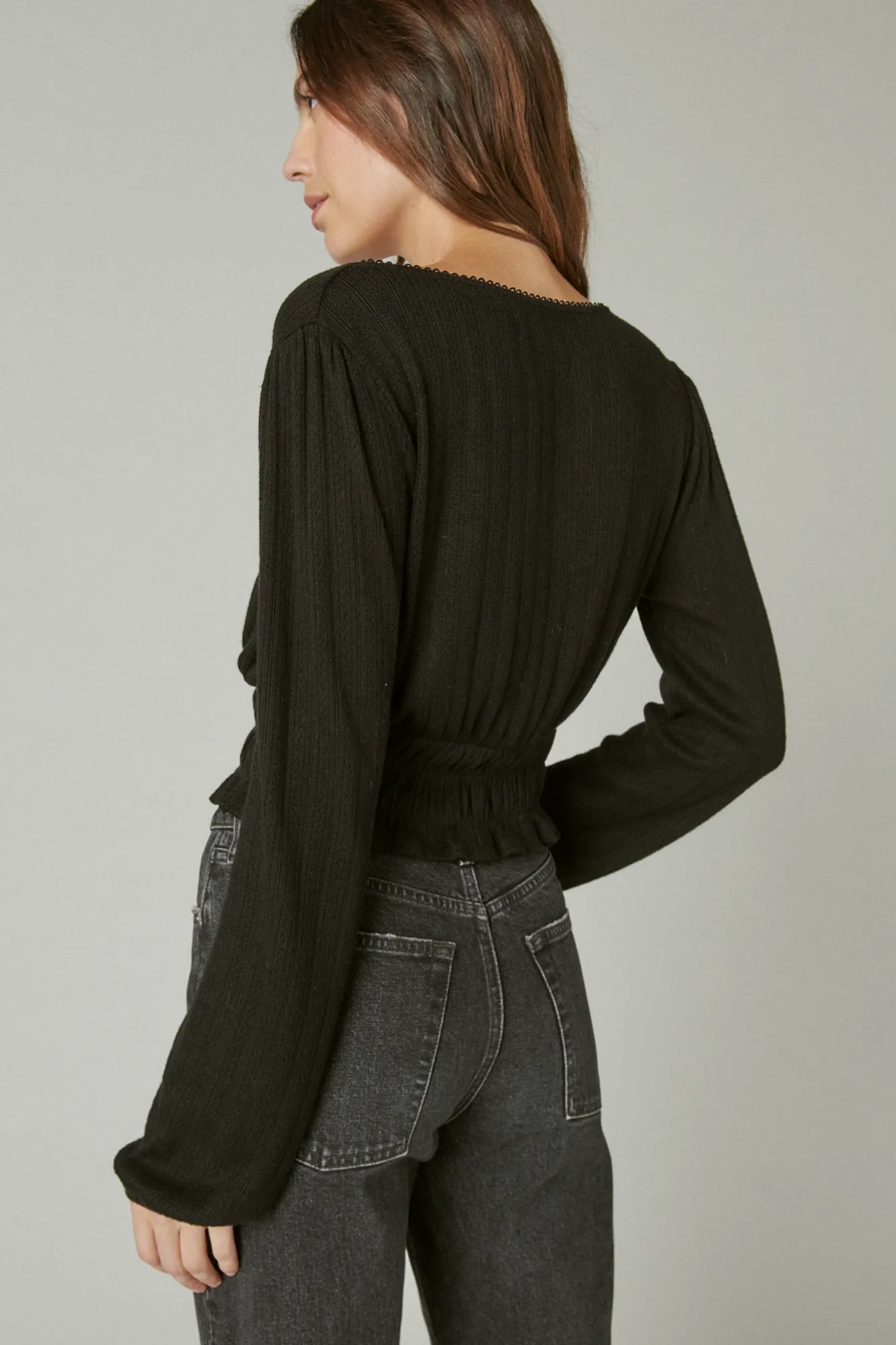 POINTELLE SURPLICE TOP, image 4