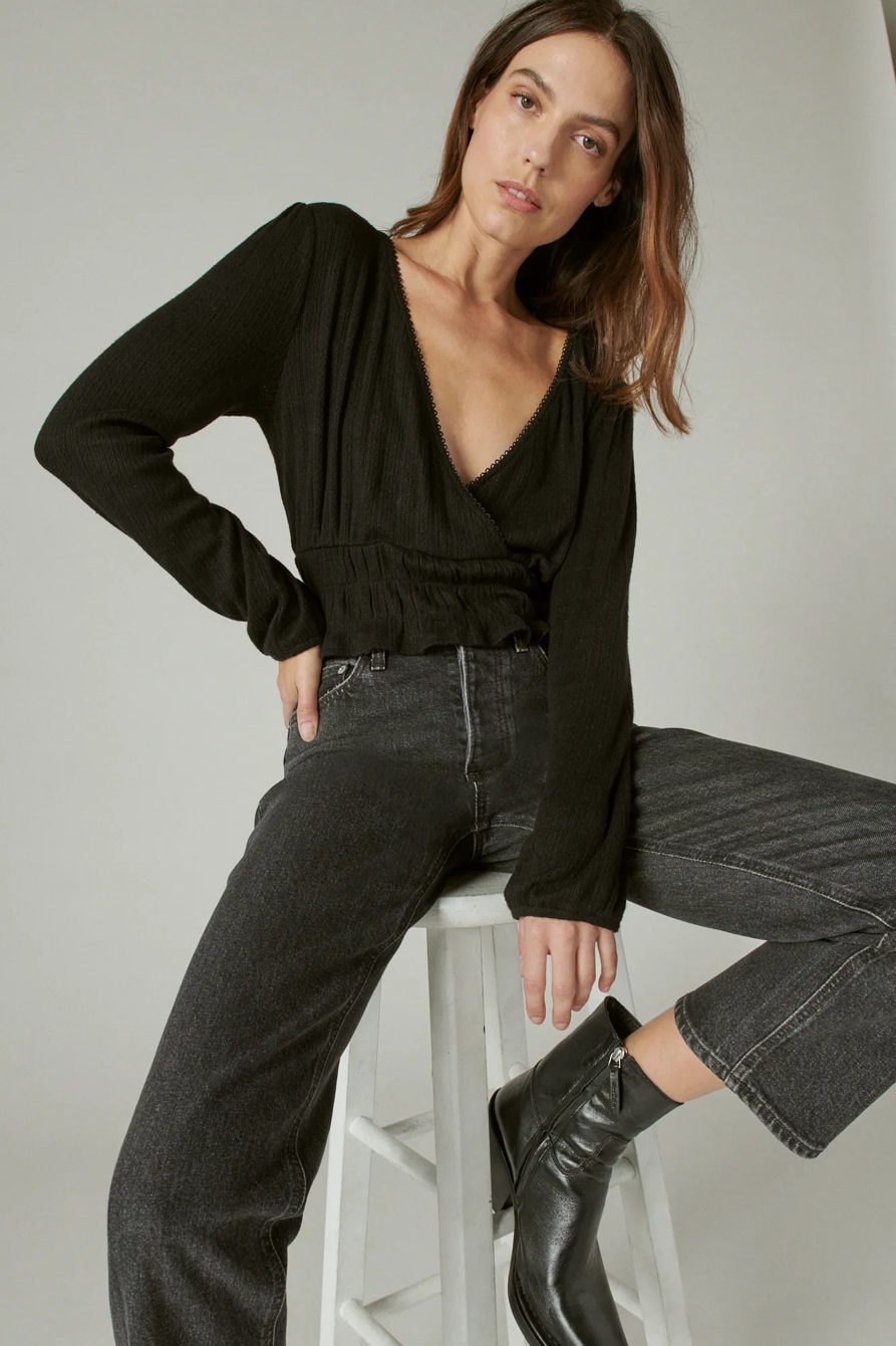 POINTELLE SURPLICE TOP, image 6