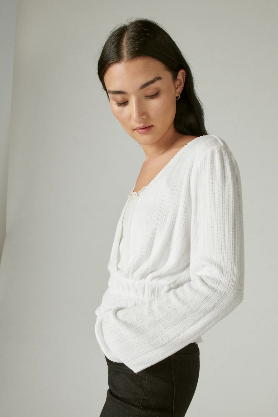 POINTELLE SURPLICE TOP, image 3