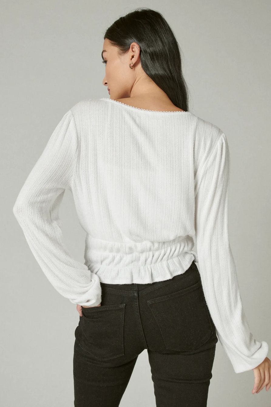 POINTELLE SURPLICE TOP, image 4