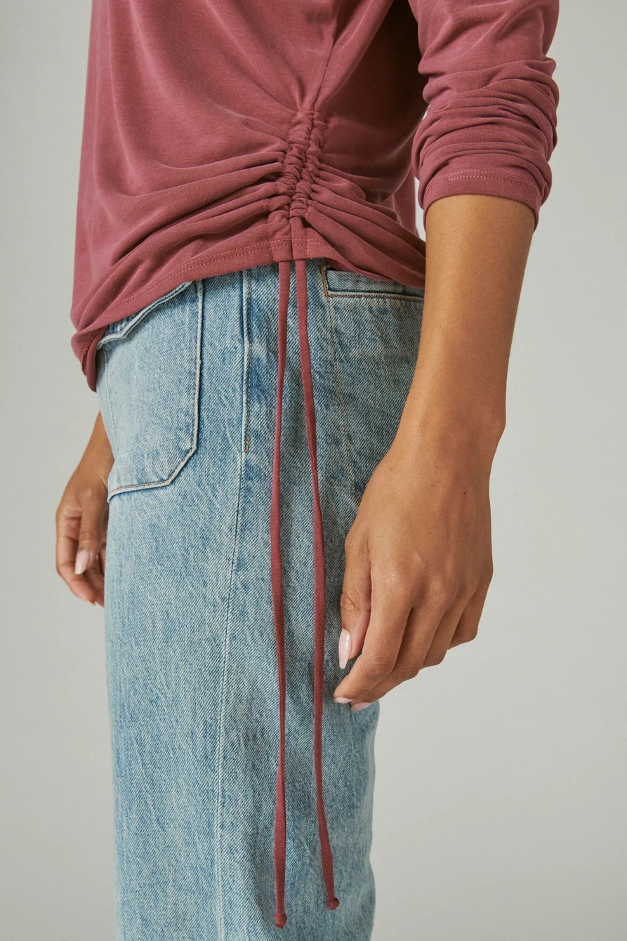 SANDWASH RUCHED SIDE LONG SLEEVE TOP, image 5