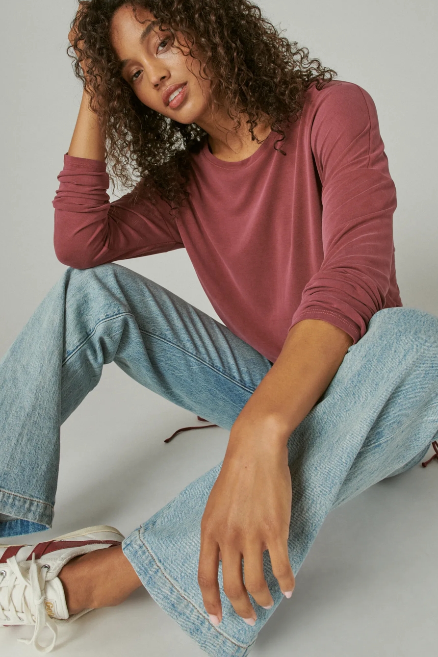 SANDWASH RUCHED SIDE LONG SLEEVE TOP, image 6