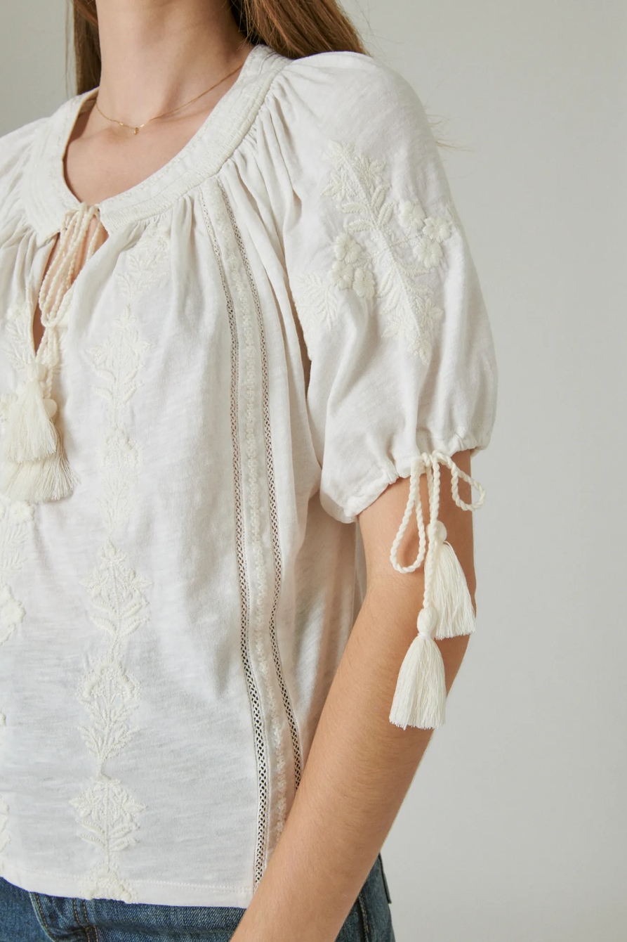 EMBROIDERED SHORT SLEEVE BLOUSE, image 5