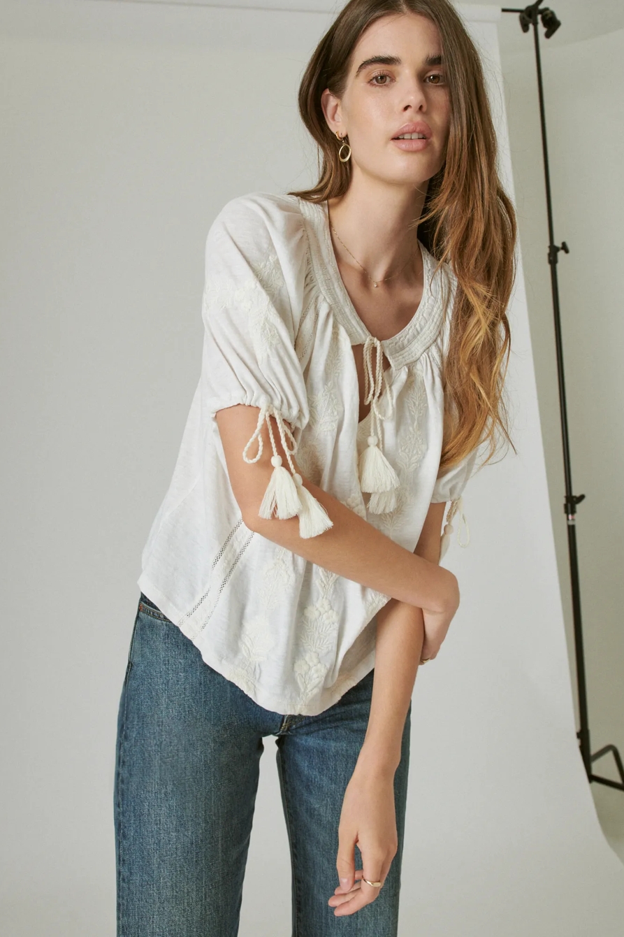 EMBROIDERED SHORT SLEEVE BLOUSE, image 6