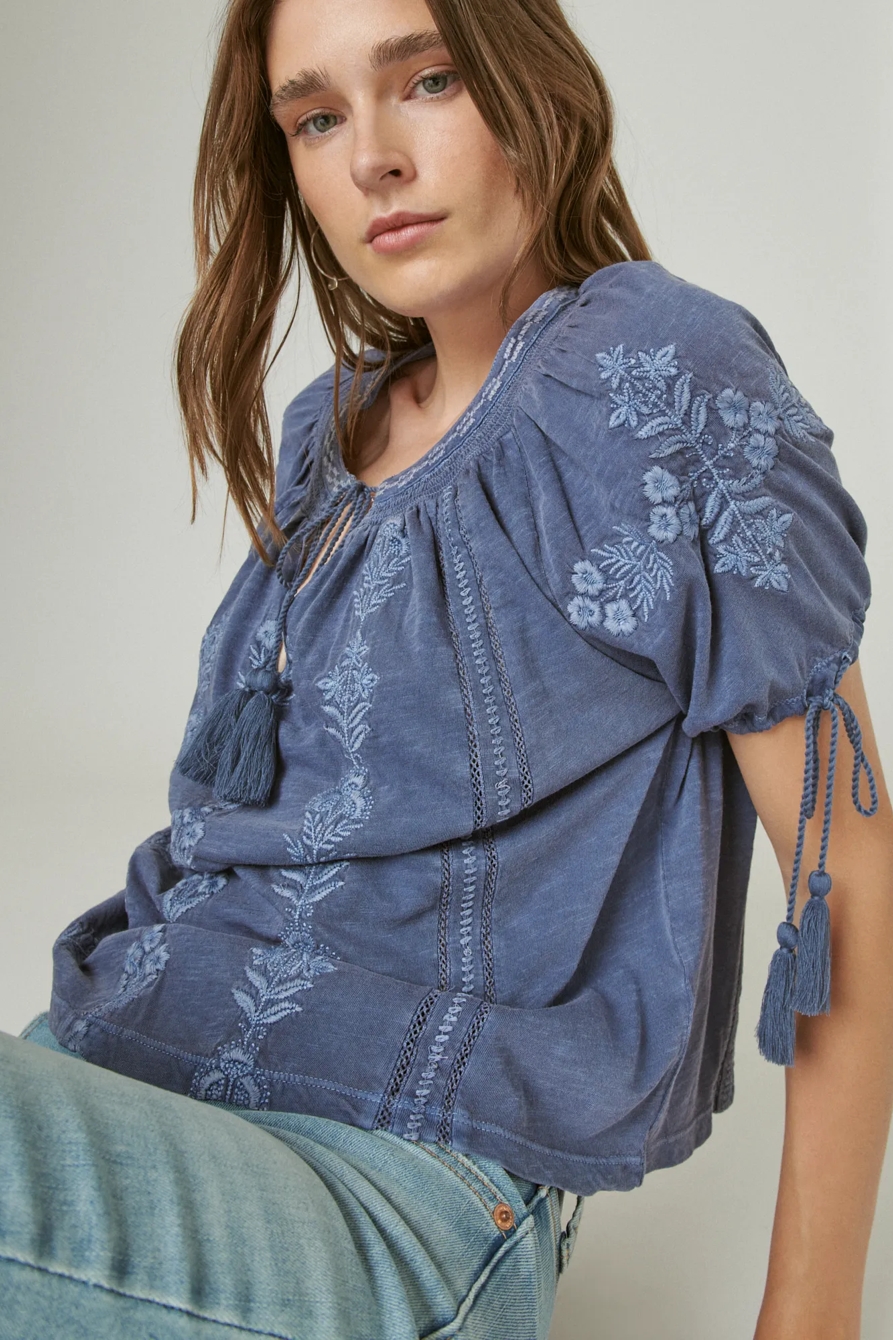 EMBROIDERED SHORT SLEEVE BLOUSE, image 6