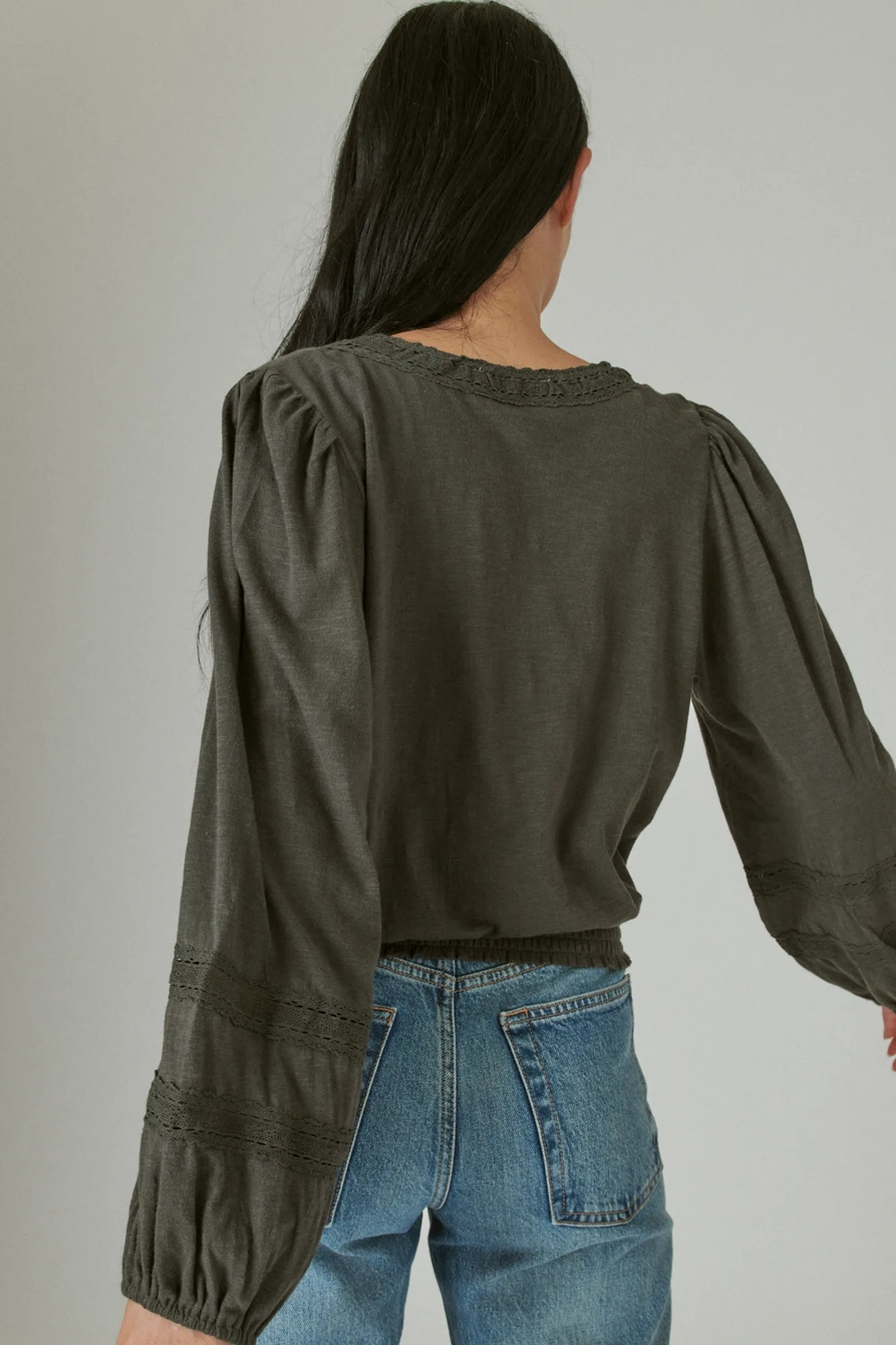 LONG SLEEVE SURPLICE WRAP TOP, image 4