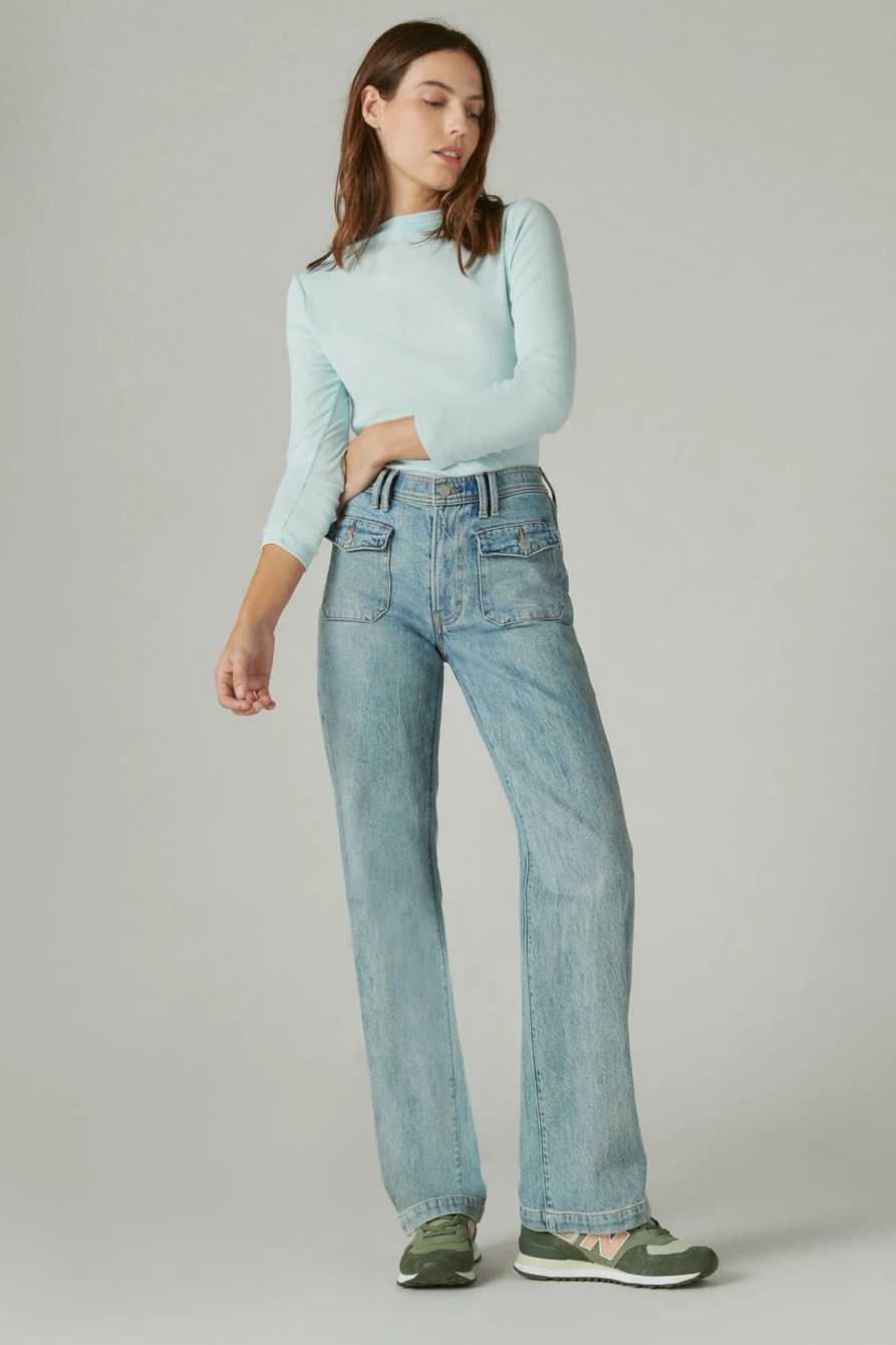 RIBBED MOCK NECK LONG SLEEVE TOP, image 2