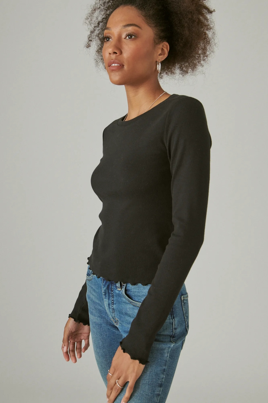 LONG SLEEVE RIBBED CREW, image 3