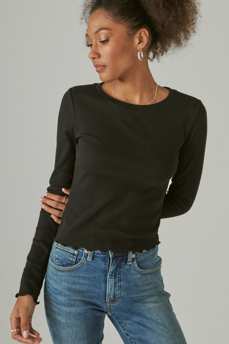 LONG SLEEVE RIBBED CREW, image 6