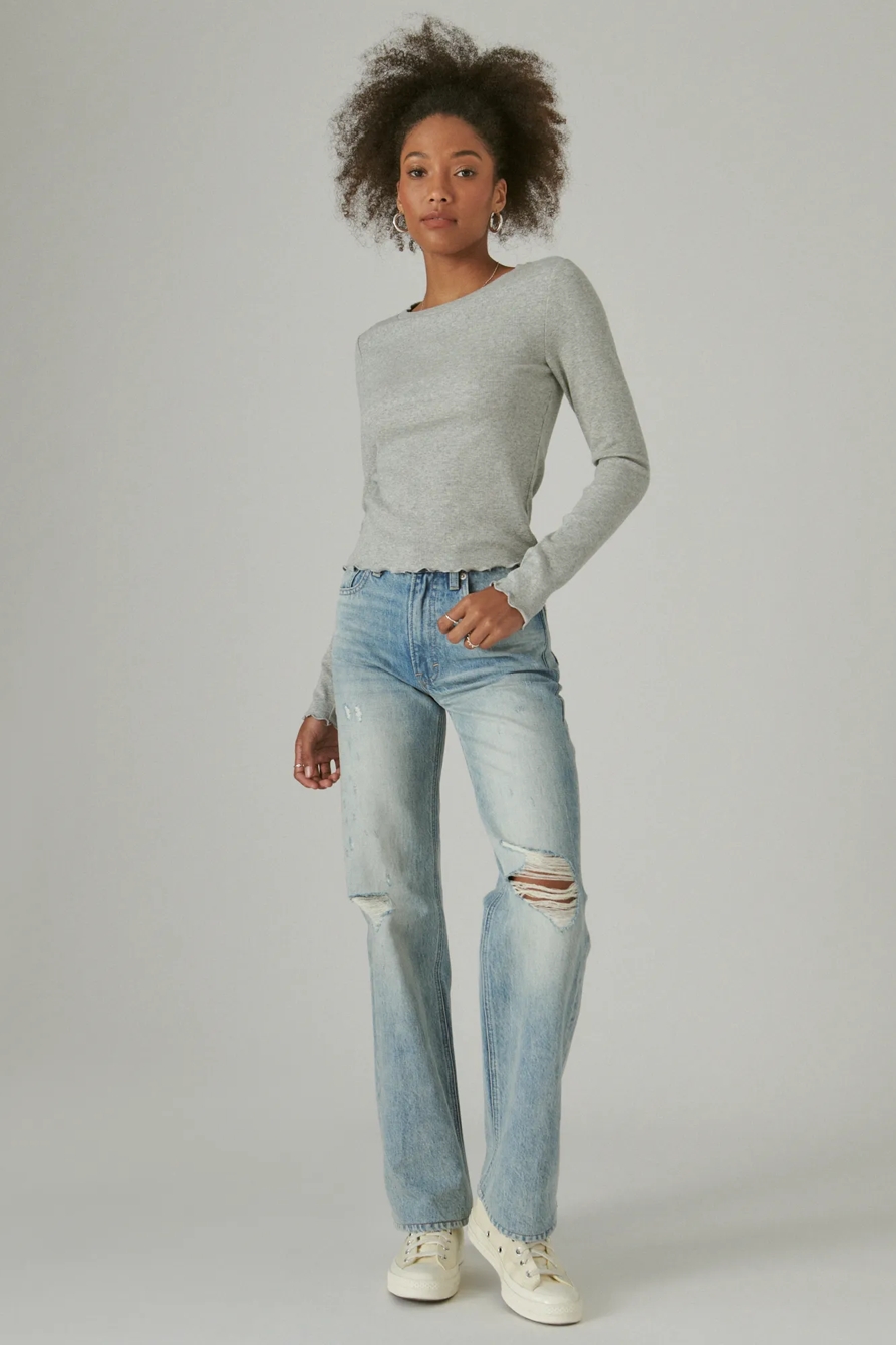 LONG SLEEVE RIBBED CREW, image 2