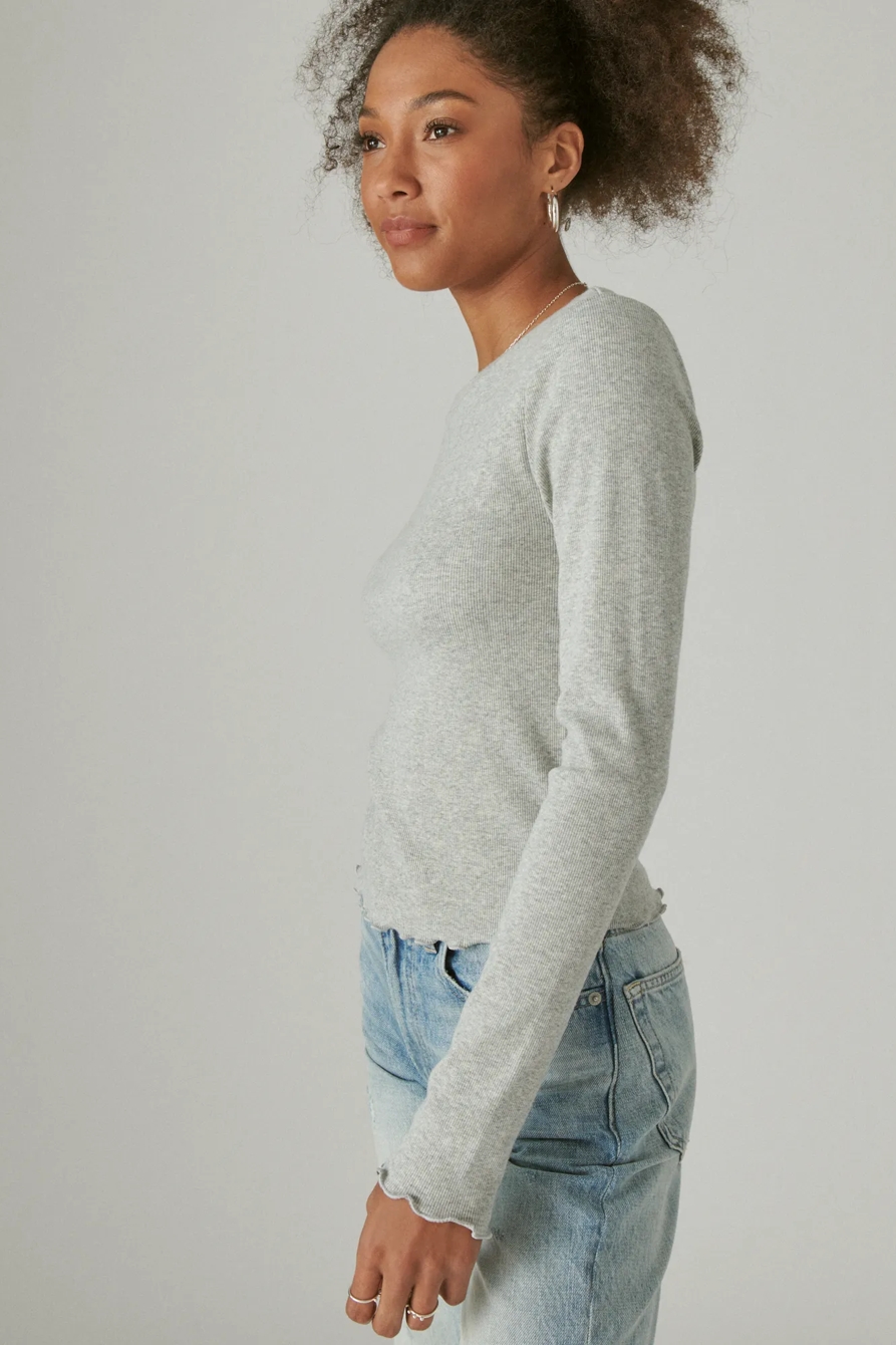 LONG SLEEVE RIBBED CREW, image 3