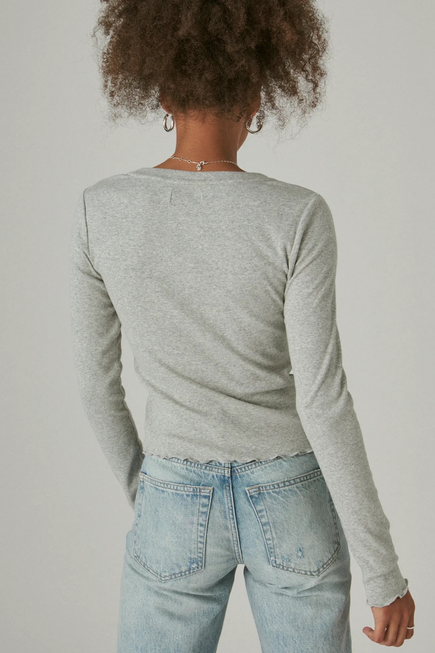 LONG SLEEVE RIBBED CREW, image 4