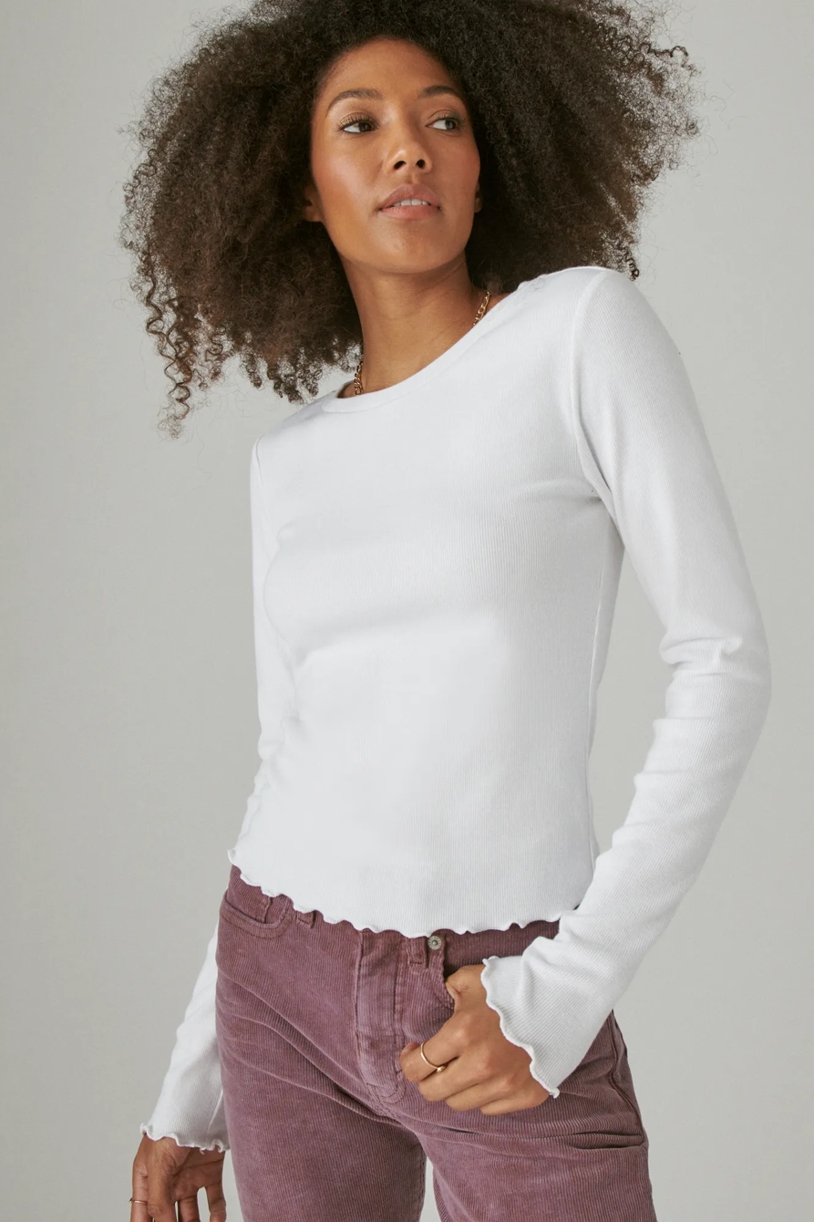 LONG SLEEVE RIBBED CREW, image 1