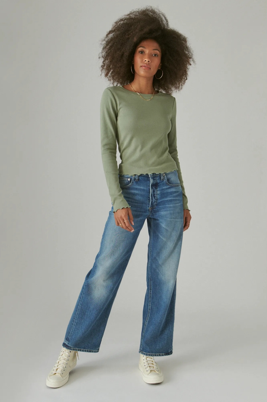 LONG SLEEVE RIBBED CREW, image 2