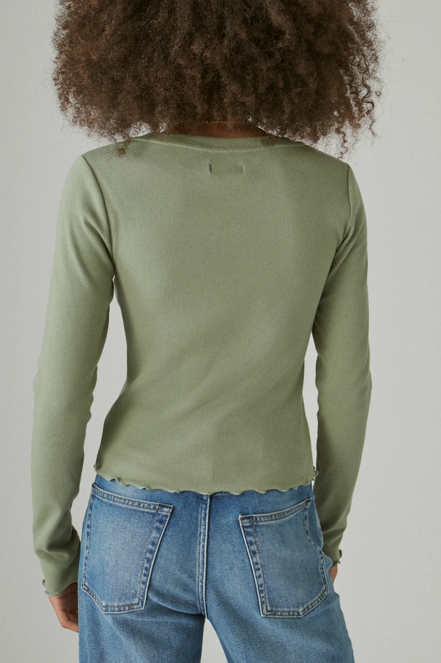 LONG SLEEVE RIBBED CREW, image 4