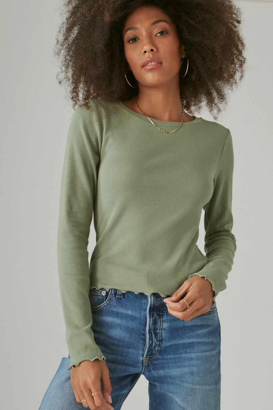 LONG SLEEVE RIBBED CREW, image 6