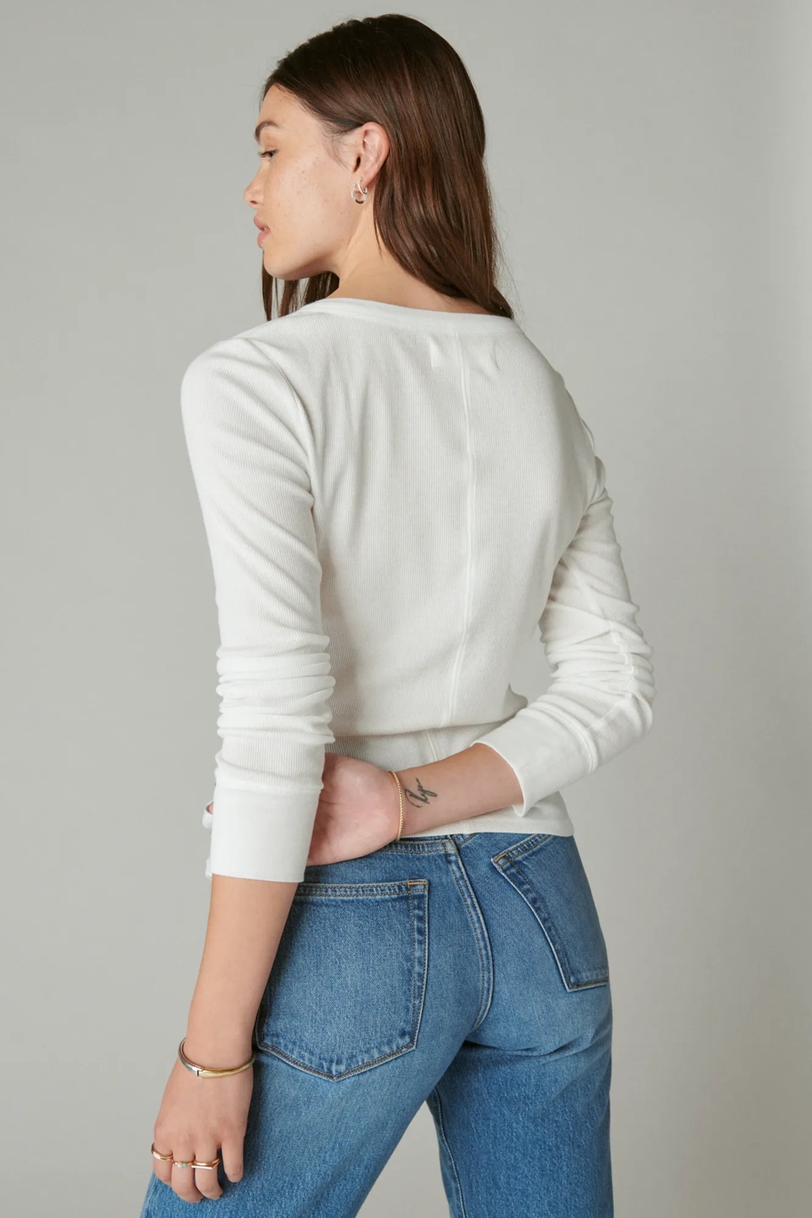 LONG SLEEVE RIBBED SNAP HENLEY, image 3