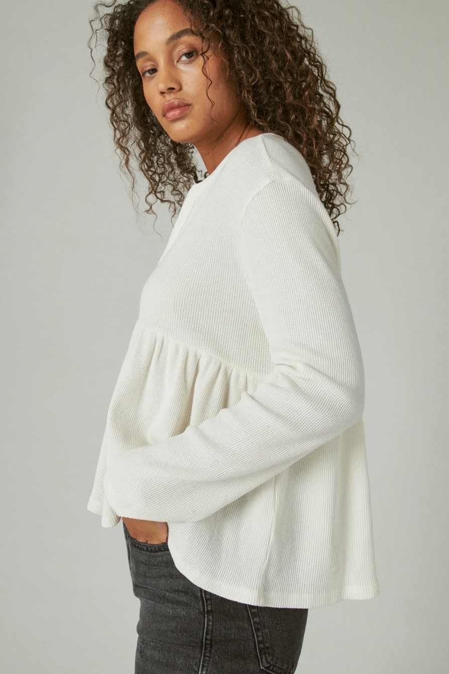 WAFFLE PEPLUM TOP, image 3