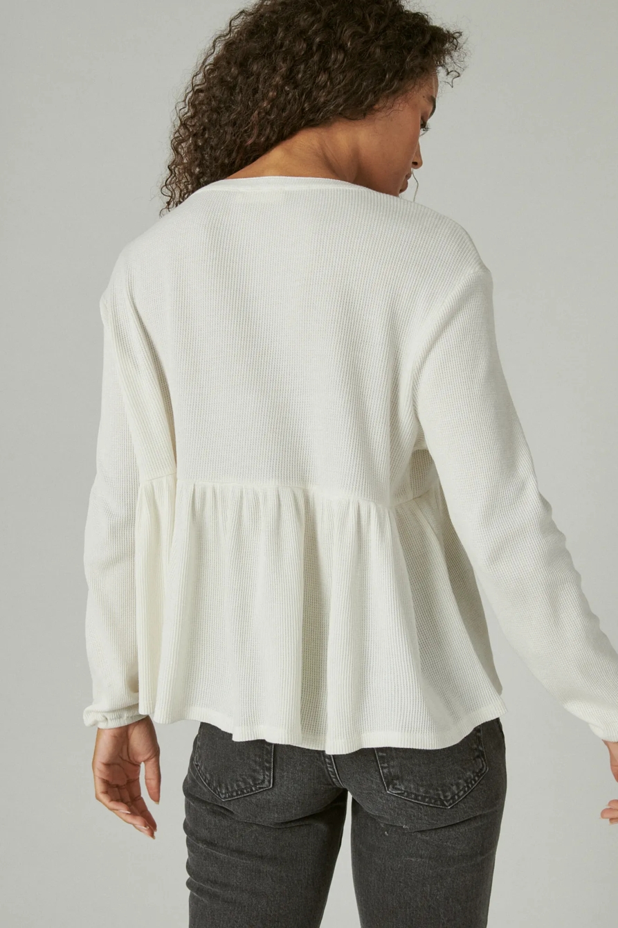 WAFFLE PEPLUM TOP, image 4