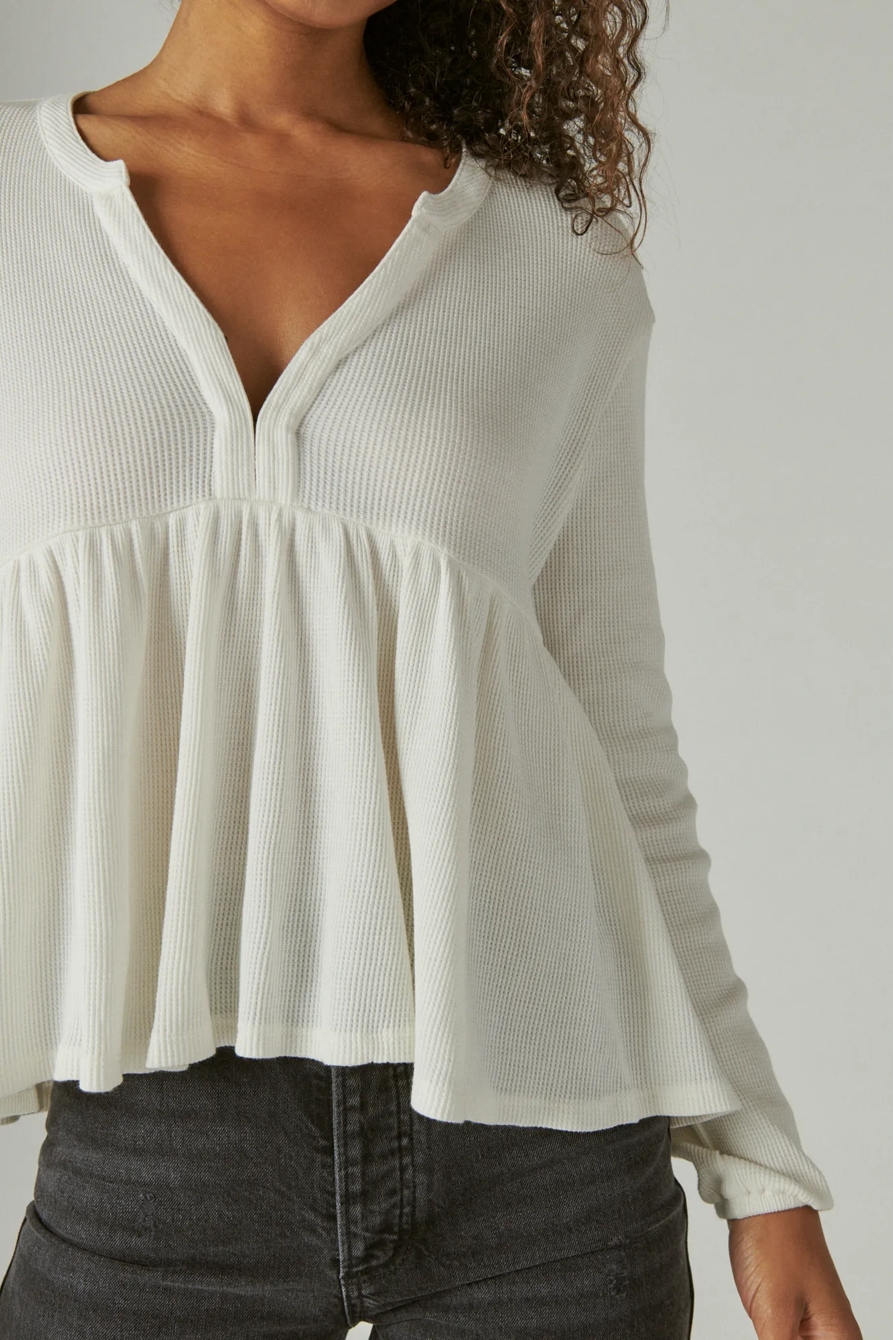 WAFFLE PEPLUM TOP, image 5