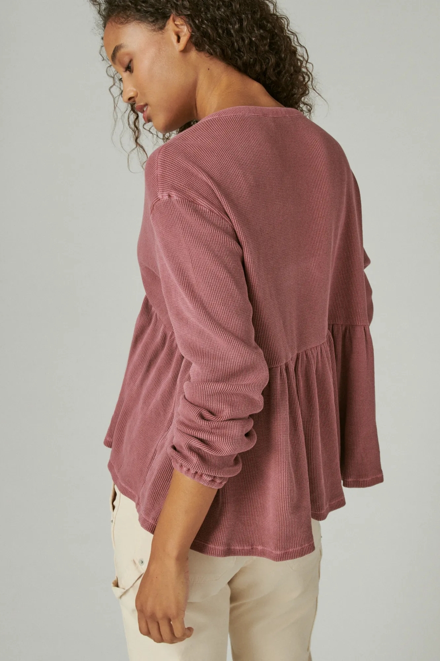 WAFFLE PEPLUM TOP, image 4