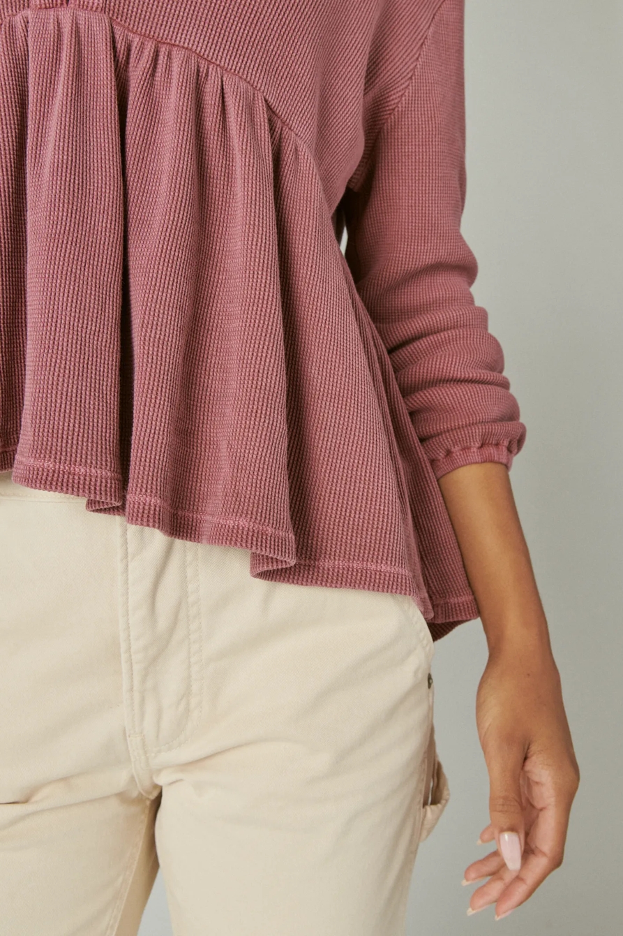 WAFFLE PEPLUM TOP, image 5