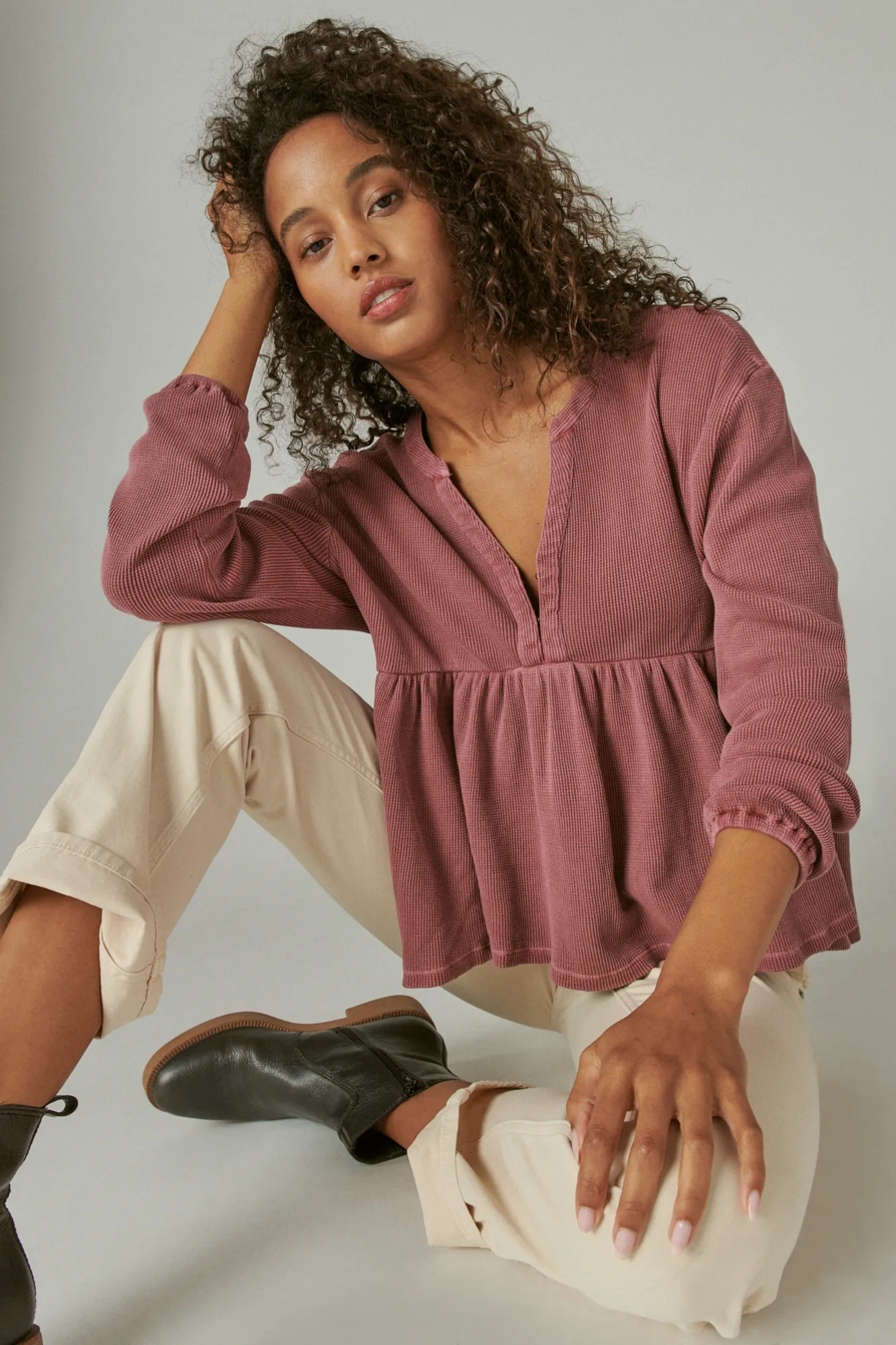 WAFFLE PEPLUM TOP, image 6