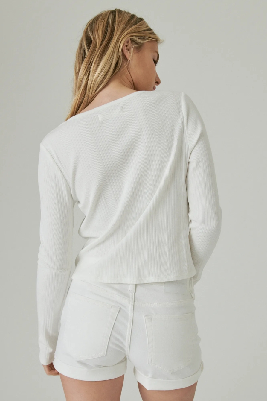 LACE UP LONG SLEEVE TOP, image 4