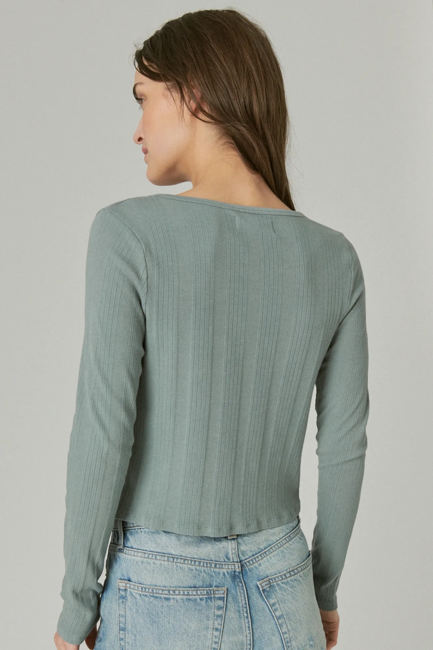 LACE UP LONG SLEEVE TOP, image 4
