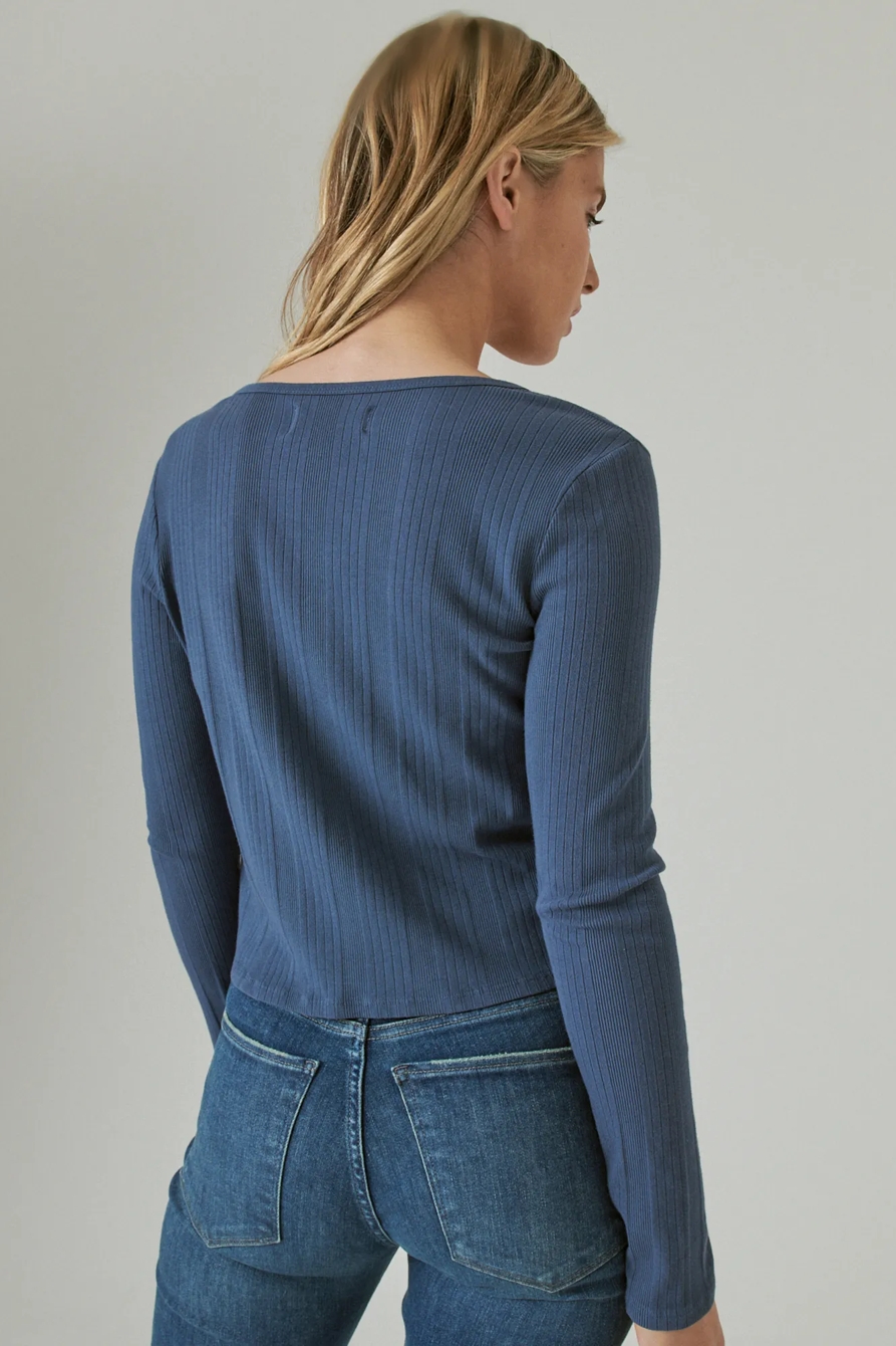 LACE UP LONG SLEEVE TOP, image 4
