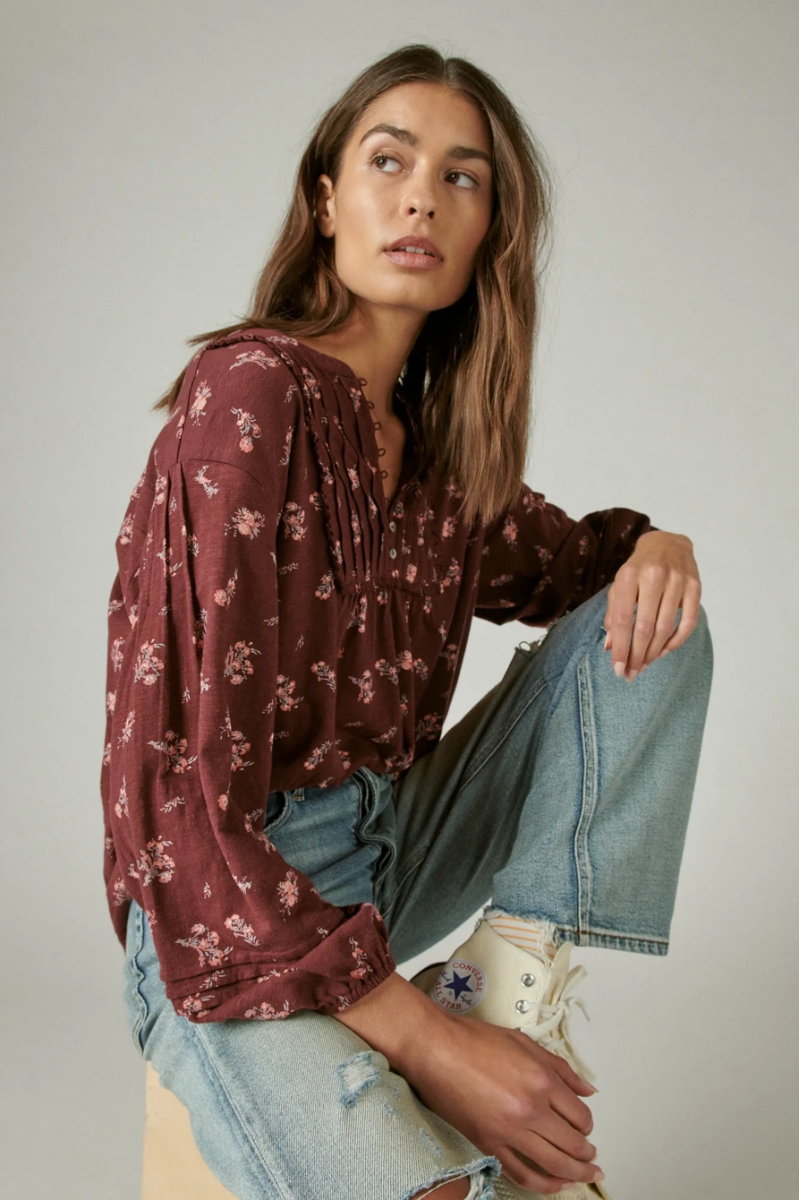 LONG SLEEVE PINTUCK YOKE TOP, image 6