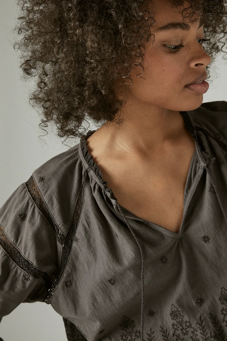 LONG SLEEVE EMBROIDERED KNIT TOP, image 5