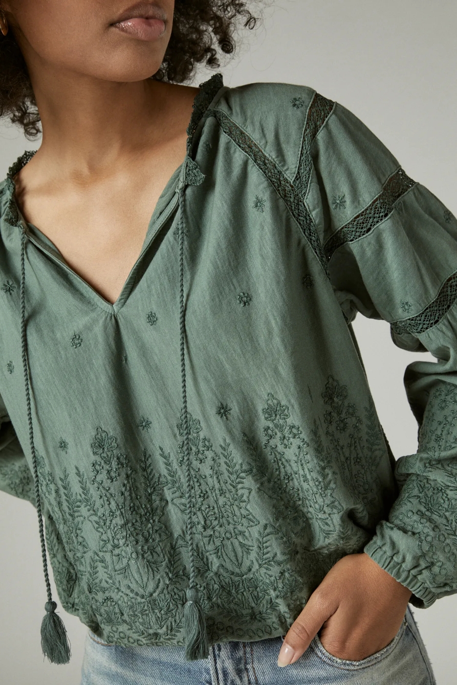 LONG SLEEVE EMBROIDERED KNIT TOP, image 5