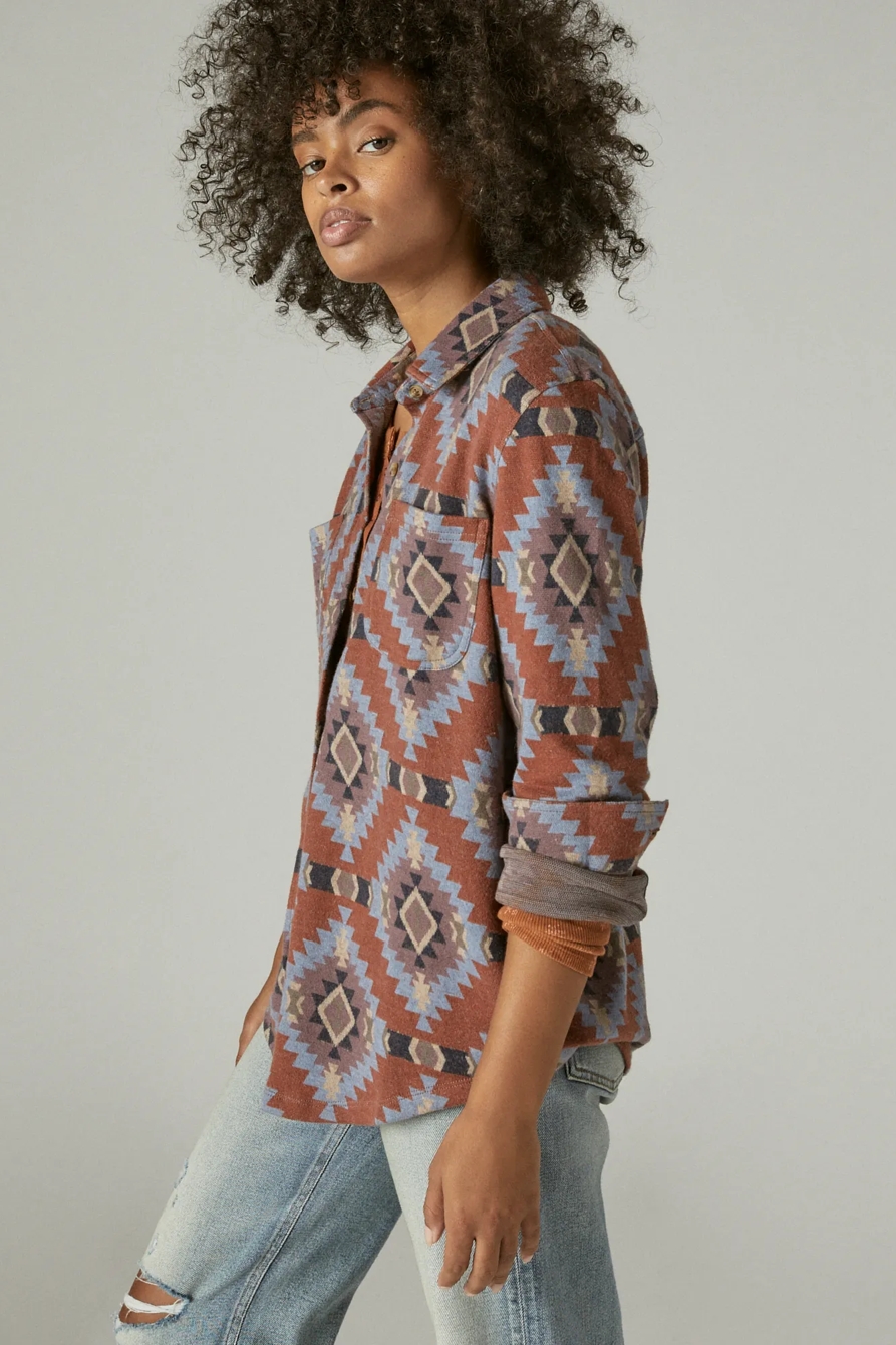 PRINTED BOYFRIEND BUTTON DOWN, image 3