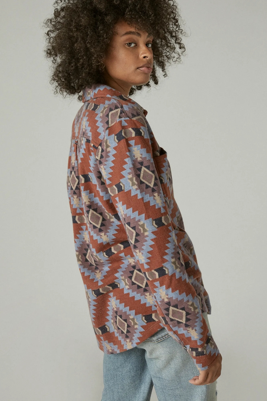 PRINTED BOYFRIEND BUTTON DOWN, image 4