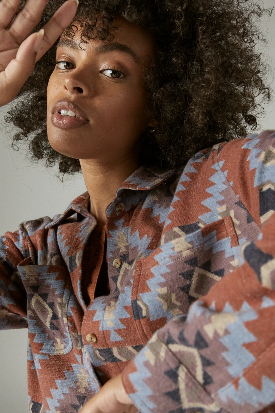 PRINTED BOYFRIEND BUTTON DOWN, image 5