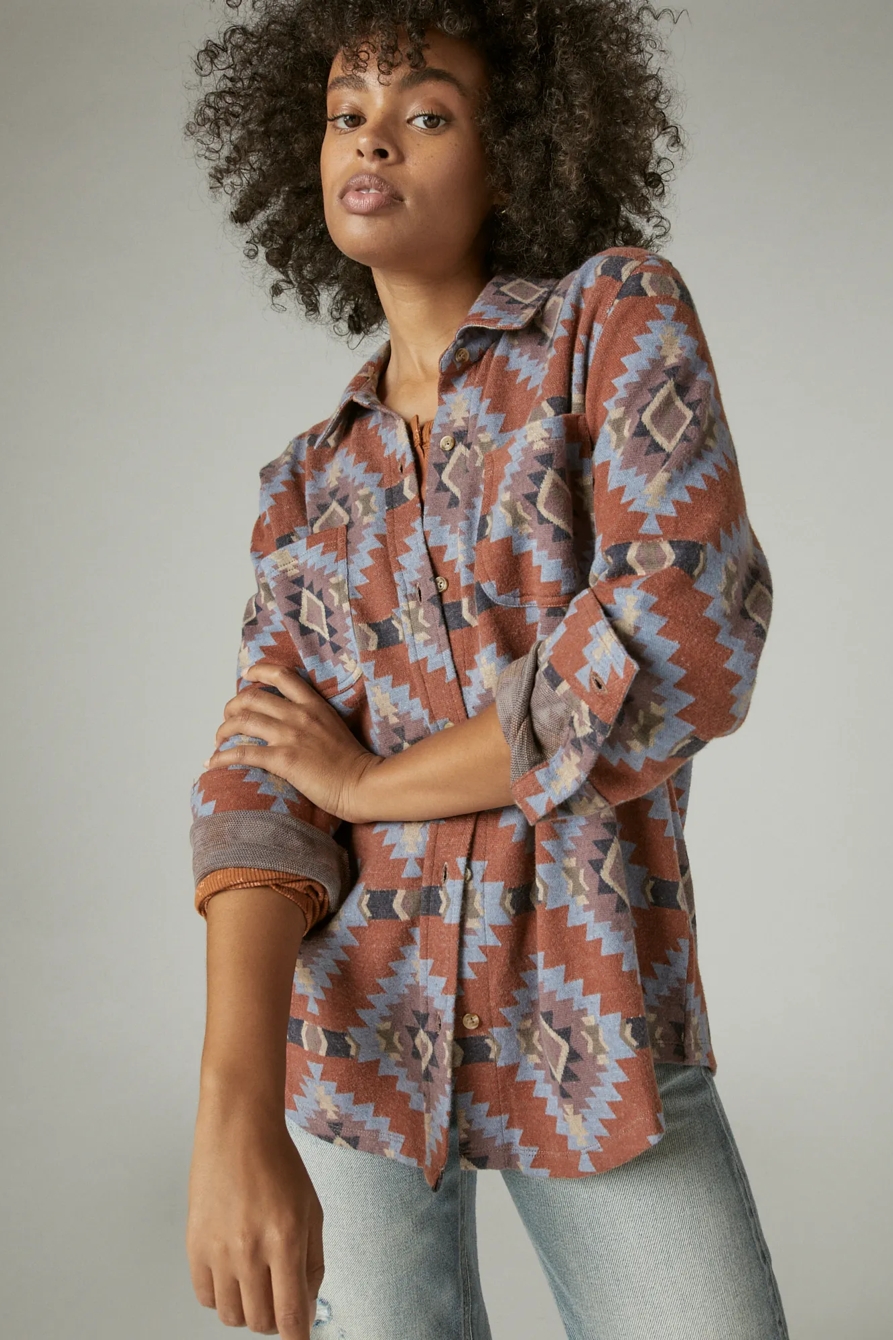 PRINTED BOYFRIEND BUTTON DOWN, image 6